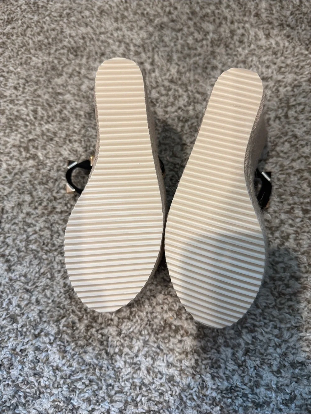 Black Studded Espadrille Platform Sandals